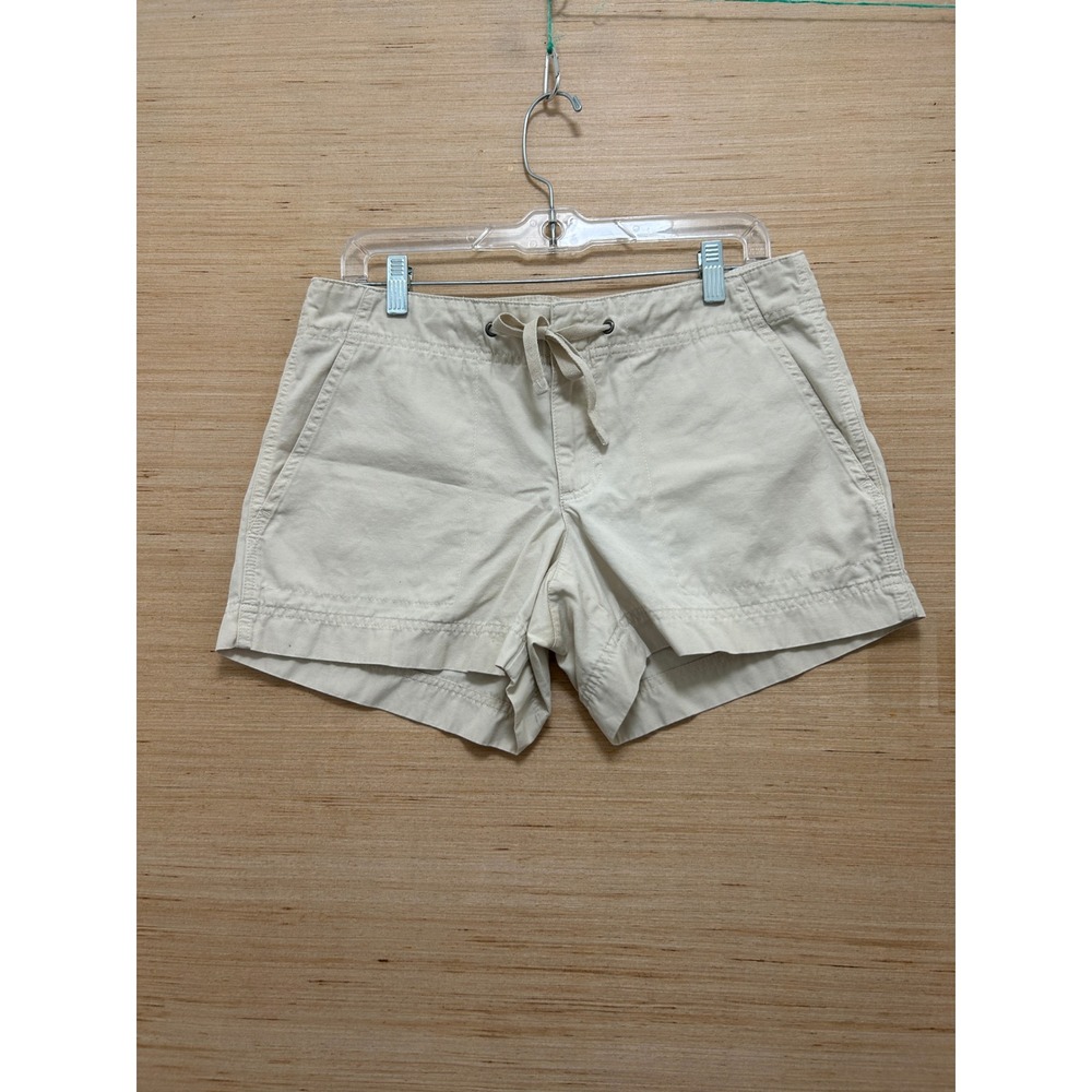 Gap Womens Khaki Chino Shorts Drawstring Waist Beige Size 8 Utility Summer
